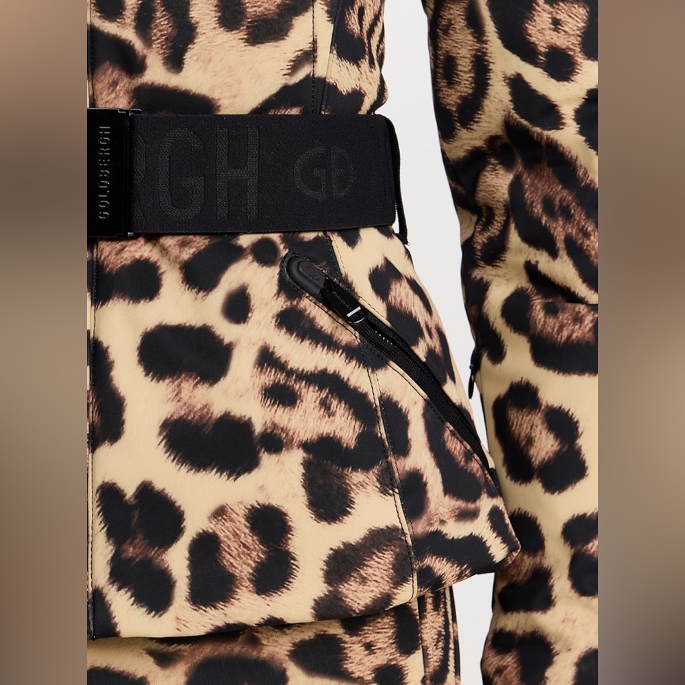 NWT Goldbergh Felis Down Ski Jacket 8 Jaguar Belted M Leopard NEW Puffer Jungle - Picture 4 of 16
